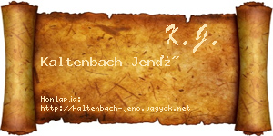 Kaltenbach Jenő névjegykártya
