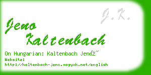 jeno kaltenbach business card